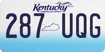 KY license plate 287UQG