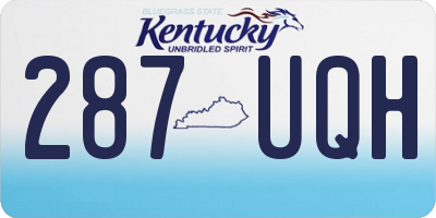 KY license plate 287UQH