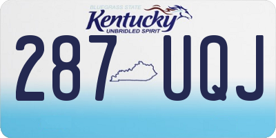 KY license plate 287UQJ
