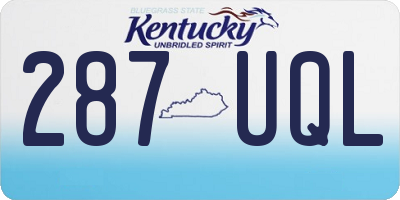 KY license plate 287UQL