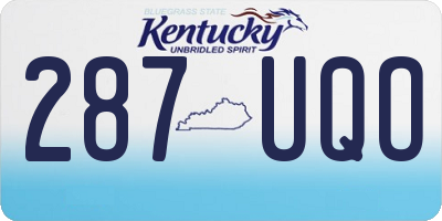 KY license plate 287UQO