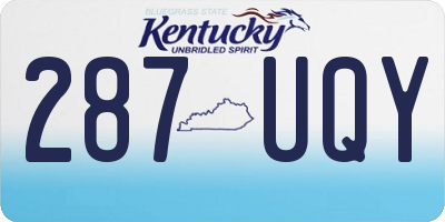 KY license plate 287UQY