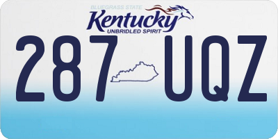 KY license plate 287UQZ