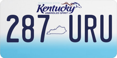 KY license plate 287URU