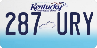 KY license plate 287URY