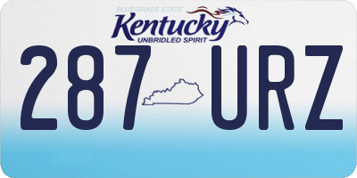 KY license plate 287URZ