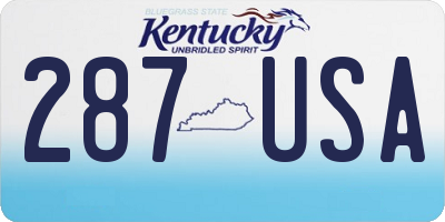 KY license plate 287USA