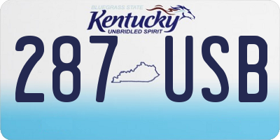 KY license plate 287USB