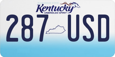 KY license plate 287USD