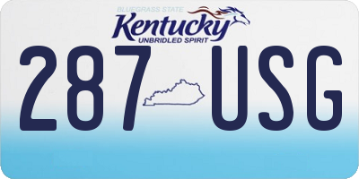KY license plate 287USG