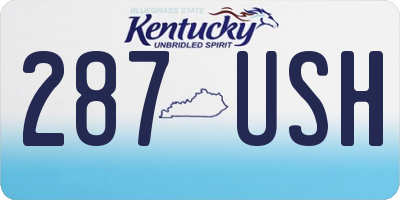 KY license plate 287USH