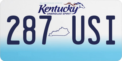 KY license plate 287USI