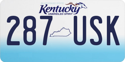 KY license plate 287USK