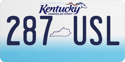 KY license plate 287USL