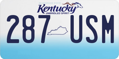 KY license plate 287USM
