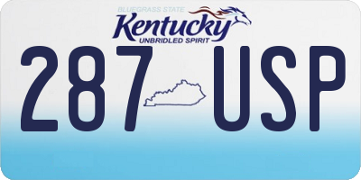 KY license plate 287USP