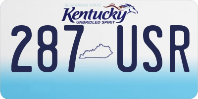 KY license plate 287USR