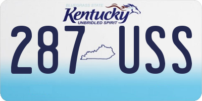 KY license plate 287USS