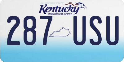 KY license plate 287USU