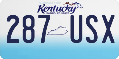 KY license plate 287USX
