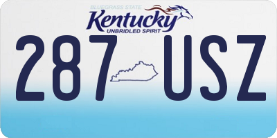 KY license plate 287USZ