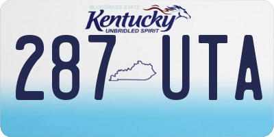 KY license plate 287UTA