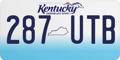 KY license plate 287UTB