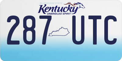KY license plate 287UTC
