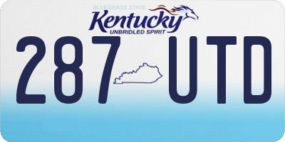 KY license plate 287UTD