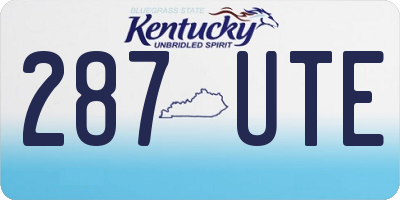 KY license plate 287UTE