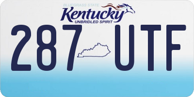 KY license plate 287UTF
