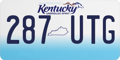 KY license plate 287UTG