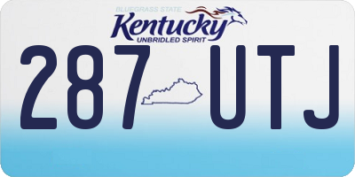 KY license plate 287UTJ