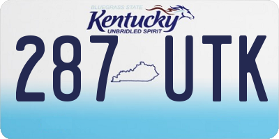 KY license plate 287UTK