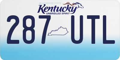 KY license plate 287UTL