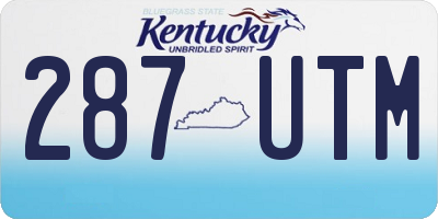 KY license plate 287UTM