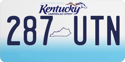 KY license plate 287UTN