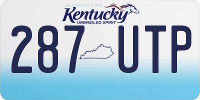 KY license plate 287UTP