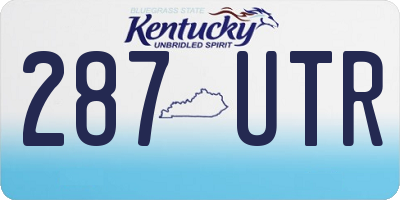 KY license plate 287UTR