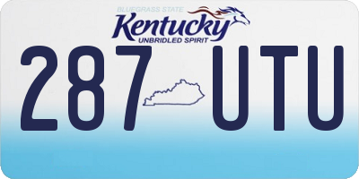 KY license plate 287UTU