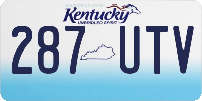 KY license plate 287UTV