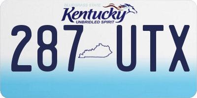 KY license plate 287UTX