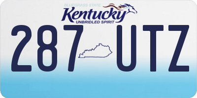 KY license plate 287UTZ