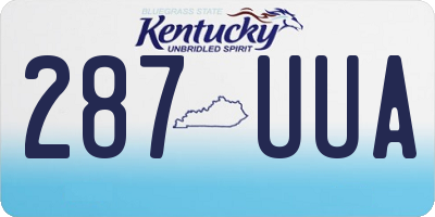 KY license plate 287UUA