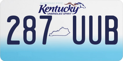 KY license plate 287UUB