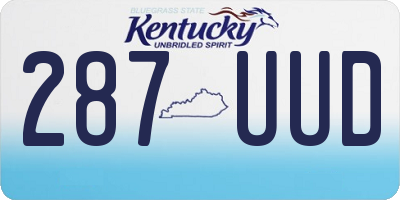 KY license plate 287UUD