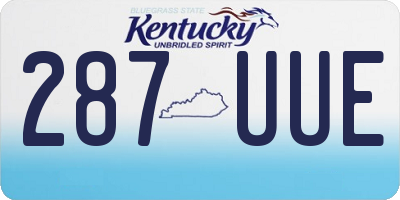 KY license plate 287UUE
