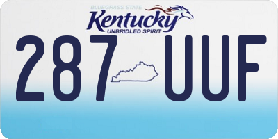 KY license plate 287UUF