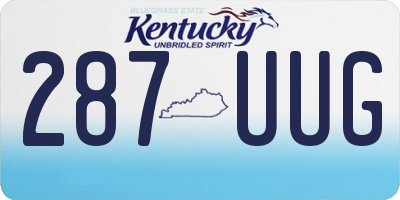 KY license plate 287UUG