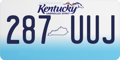 KY license plate 287UUJ
